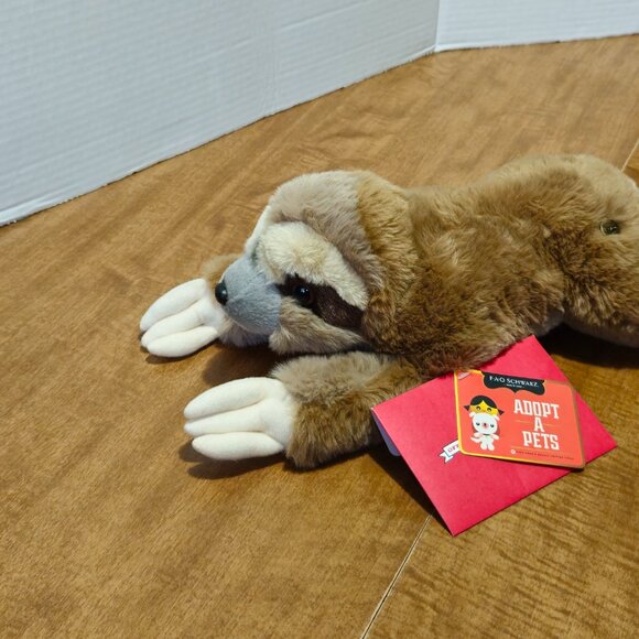 Fao Schwarz Plush Sloth Adopt A Pets 15 in - Picture 12 of 12